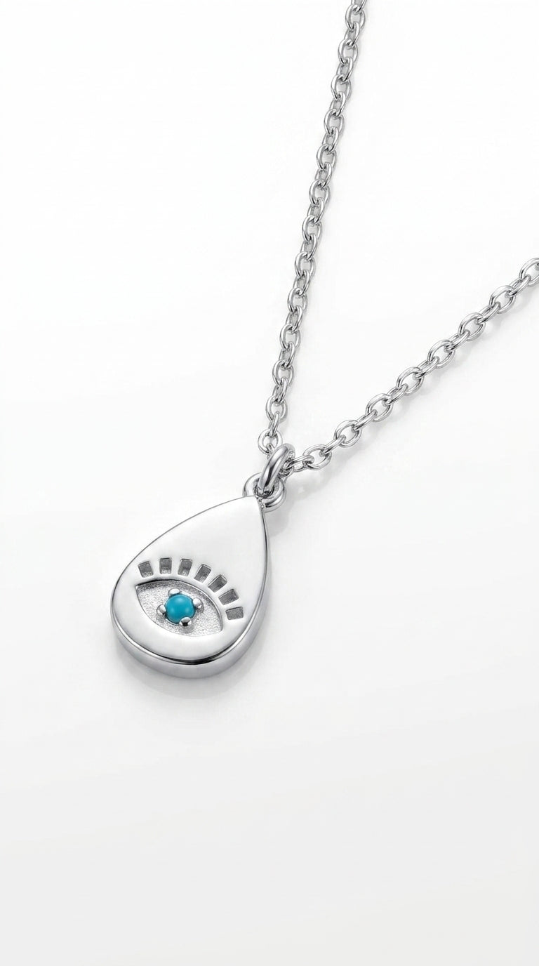 Radiant Teardrop Nazar Aura Necklace