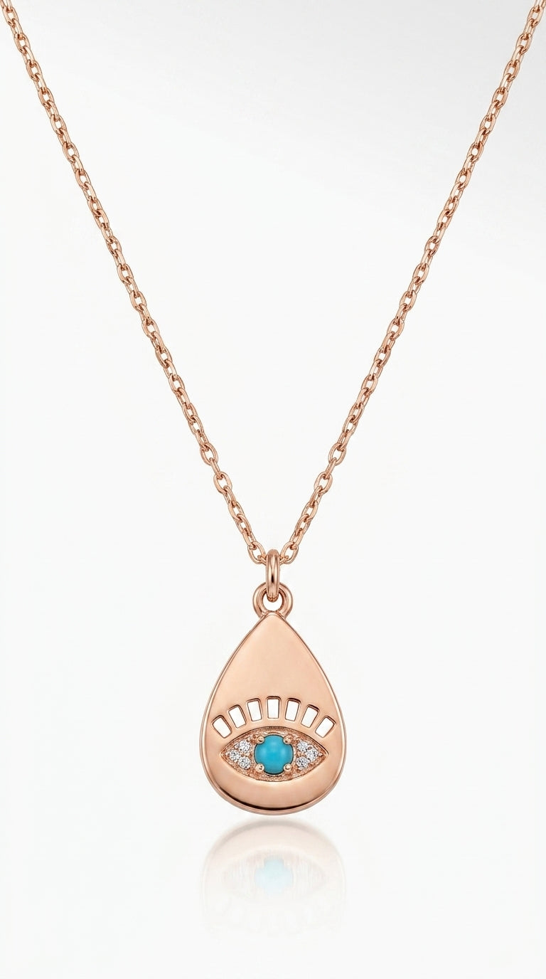 Radiant Teardrop Nazar Aura Necklace