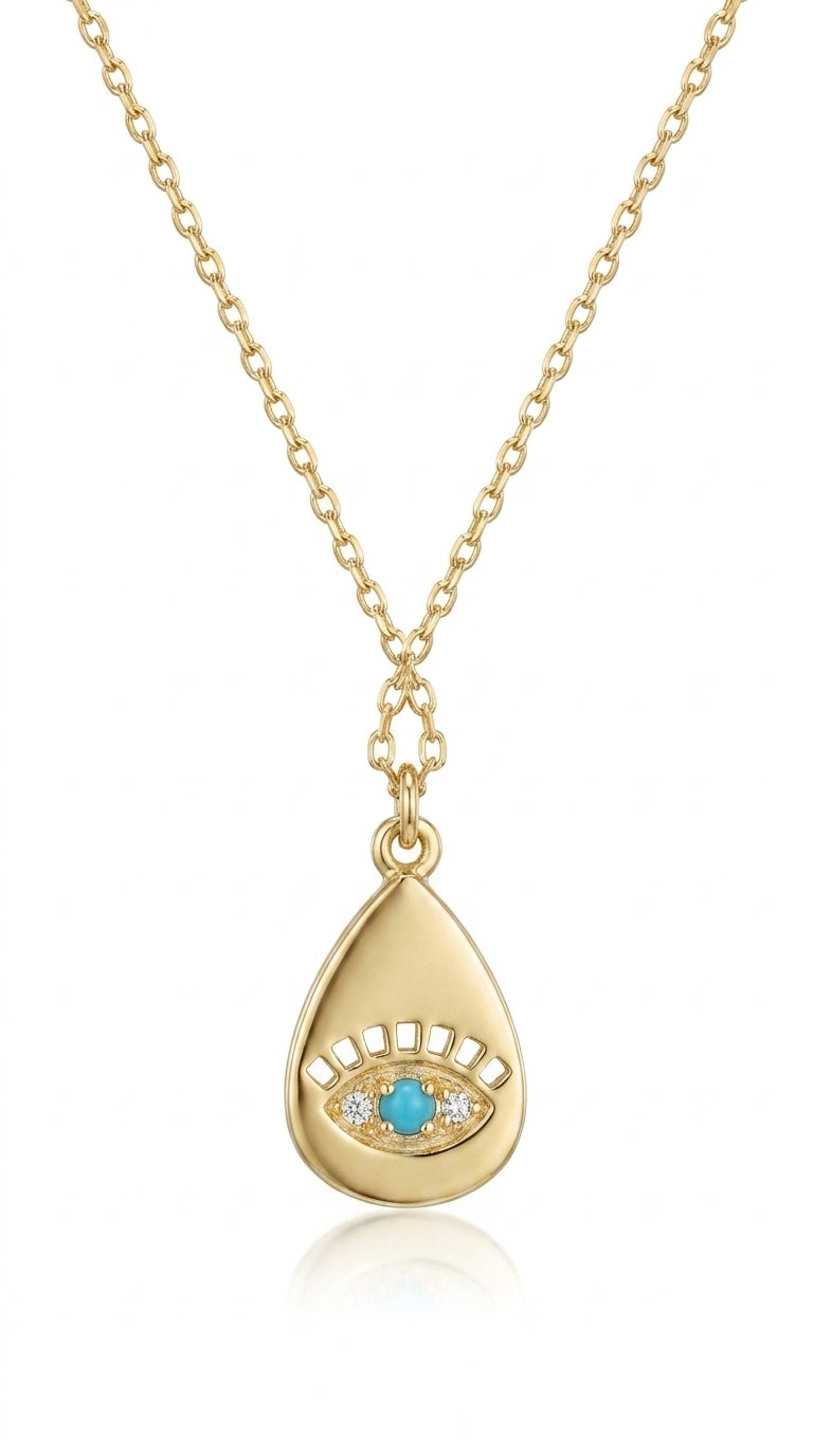 Radiant Teardrop Nazar Aura Necklace