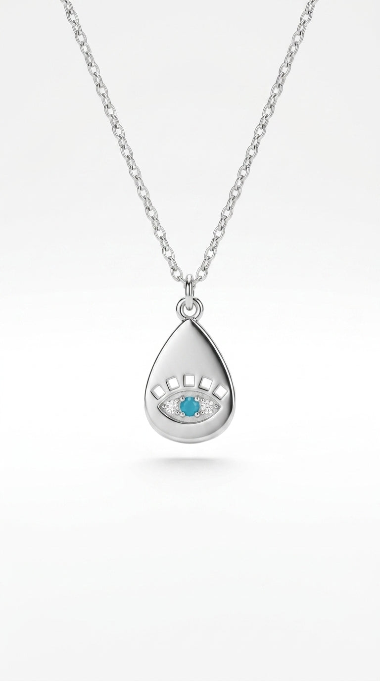 Radiant Teardrop Nazar Aura Necklace