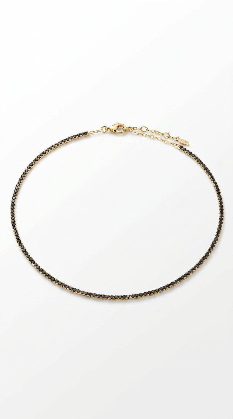 Radiant Onyx Tennis Aura Necklace