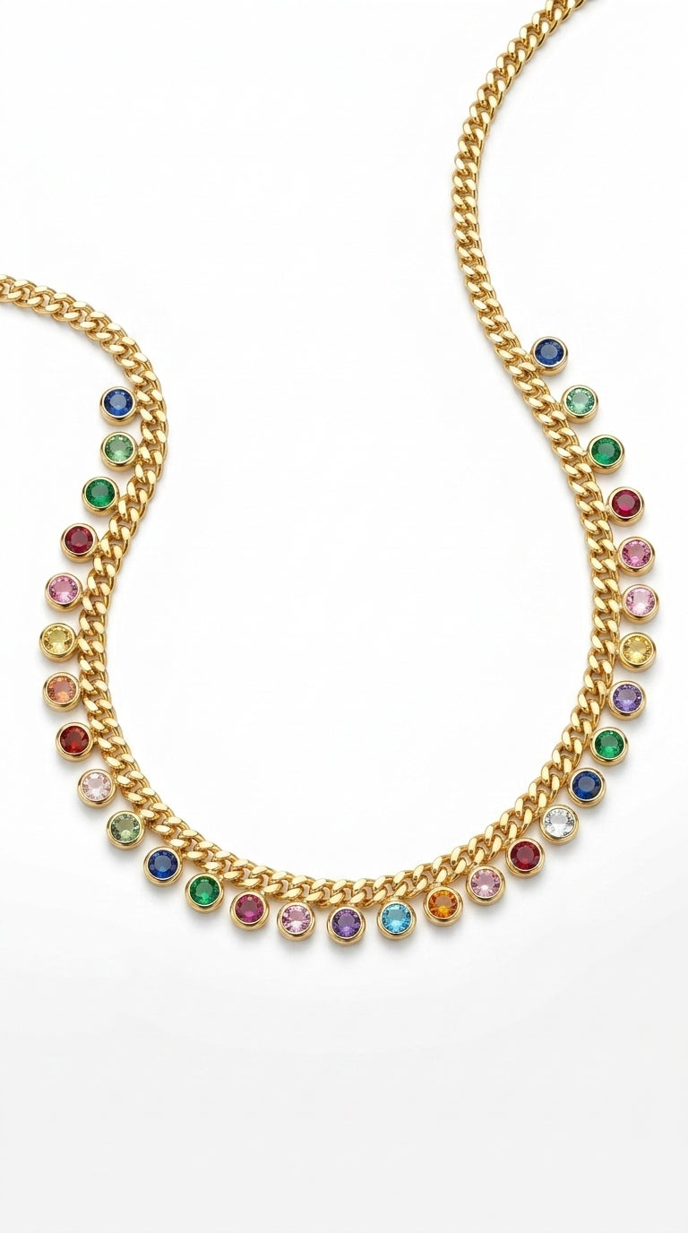 Radiant Prism Curb Cascade Necklace