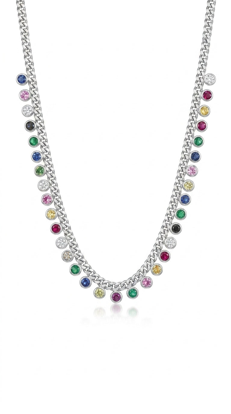 Radiant Prism Curb Cascade Necklace