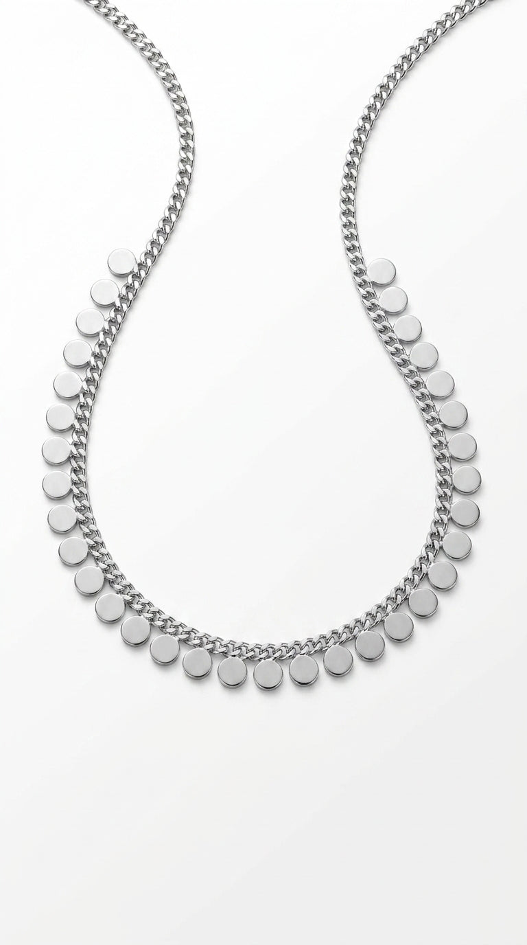 Radiant Disc Fringe Necklace