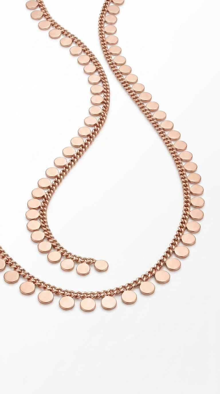 Radiant Disc Fringe Necklace