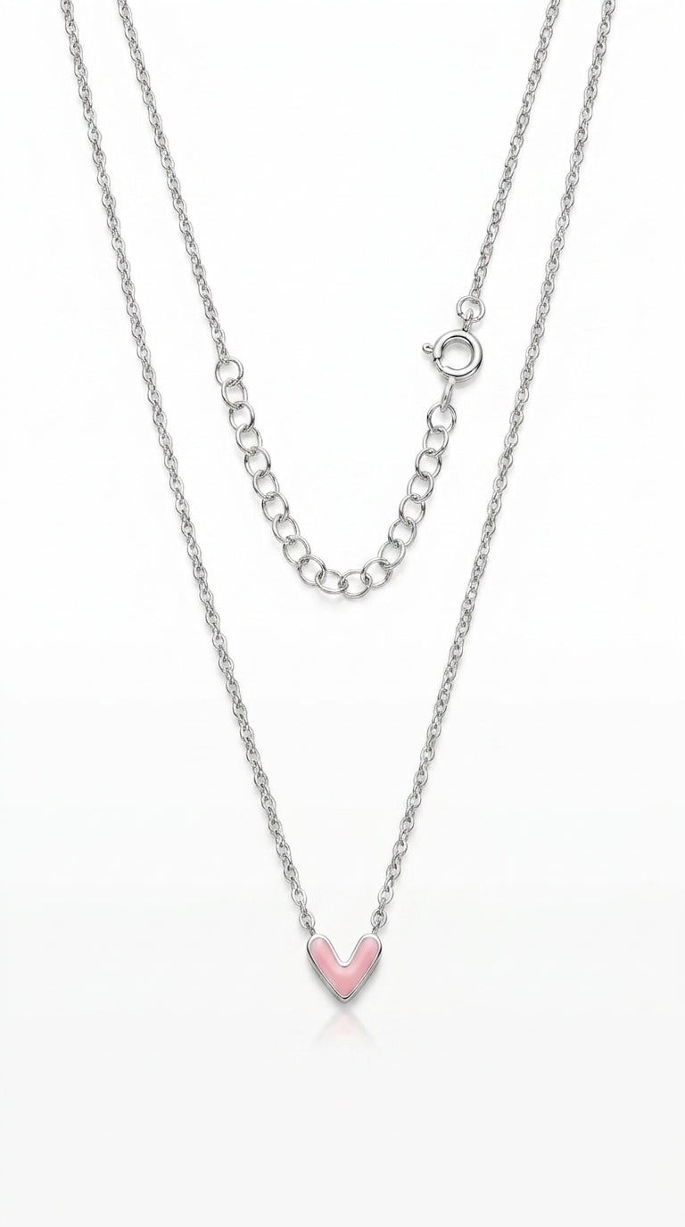 Blush Aura Heart Necklace