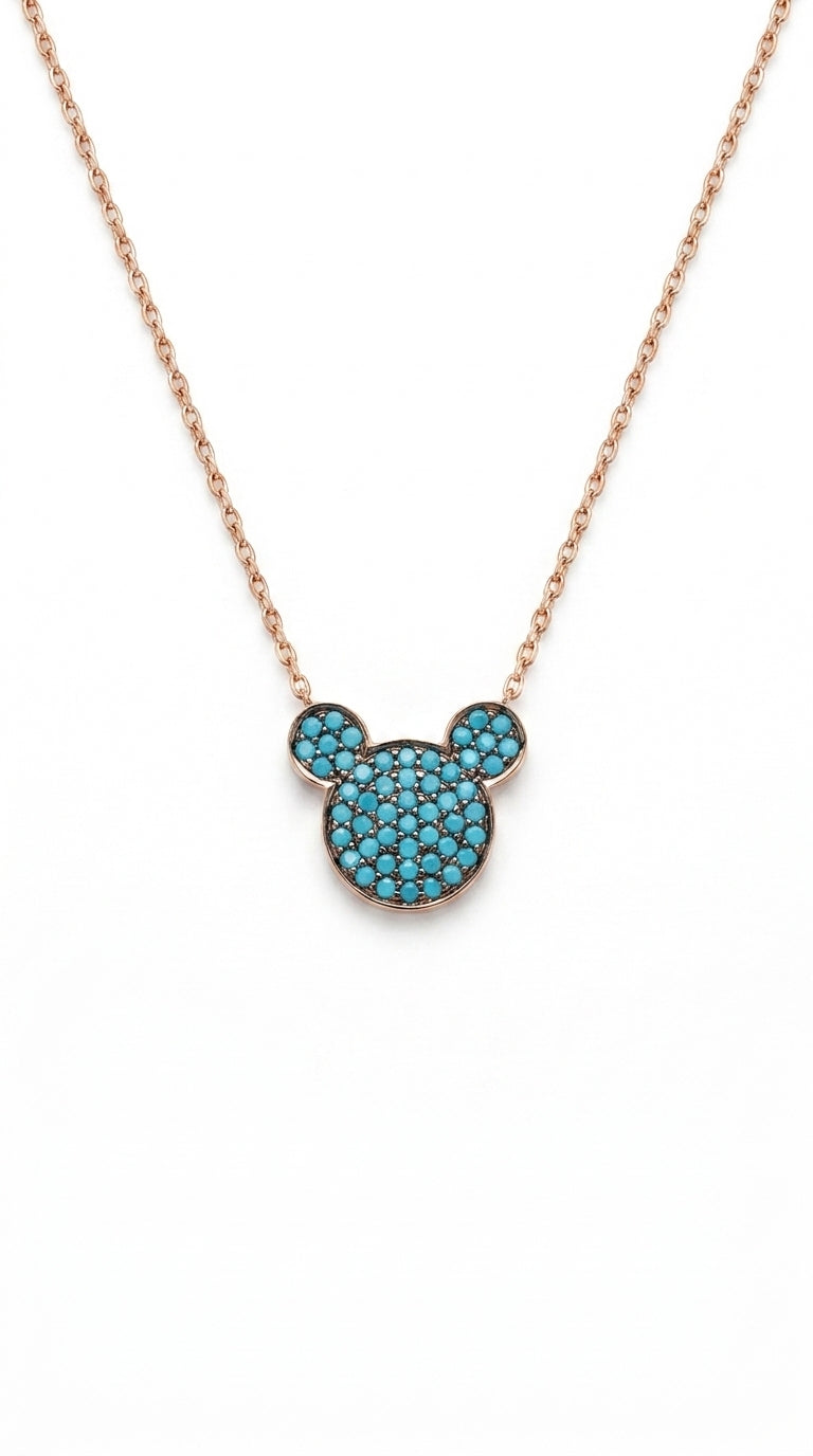 Azure Mouse Silhouette Necklace