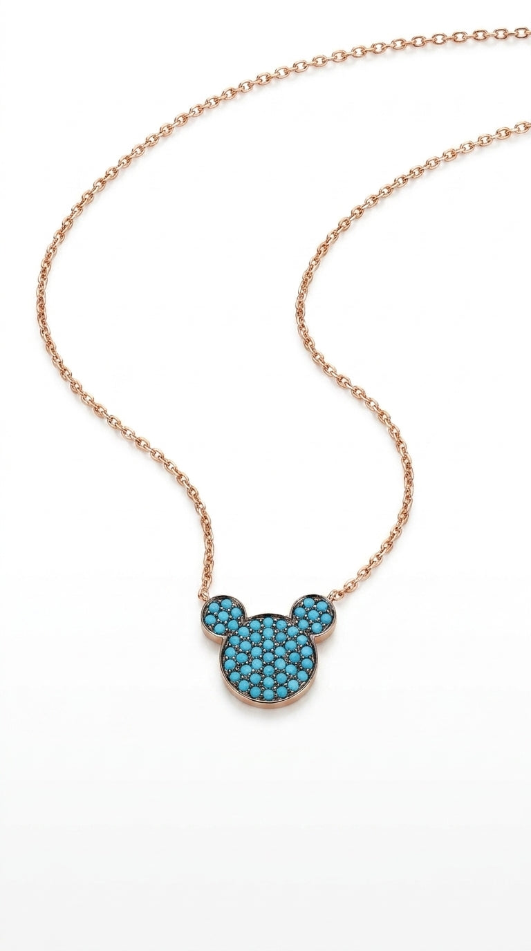 Azure Mouse Silhouette Necklace