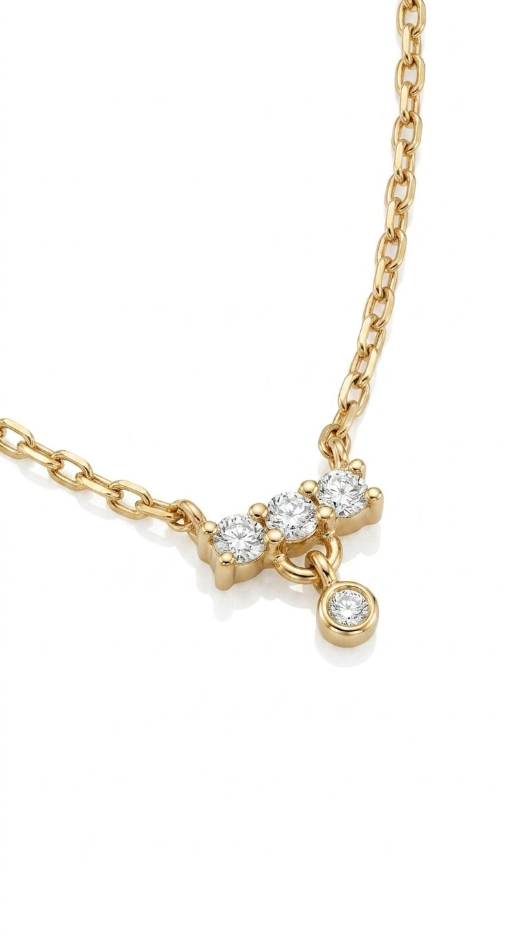Timeless Brilliance Triple Stone Necklace