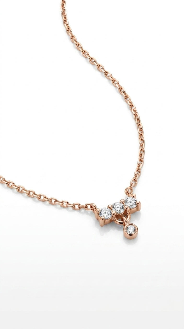 Timeless Brilliance Triple Stone Necklace