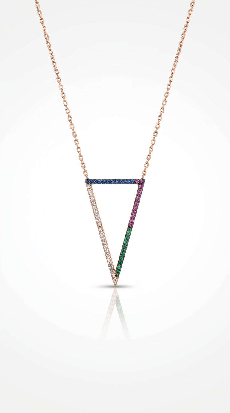 Rainbow Spectrum Geometric Necklace