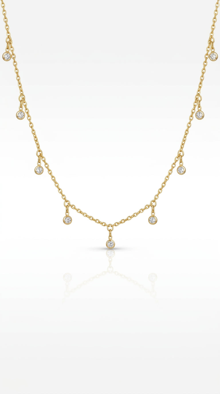 Celestial Droplet Charm Necklace