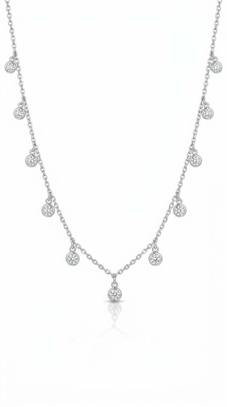 Celestial Droplet Charm Necklace