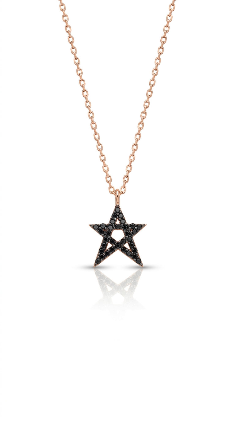 Stella Black Star Necklace