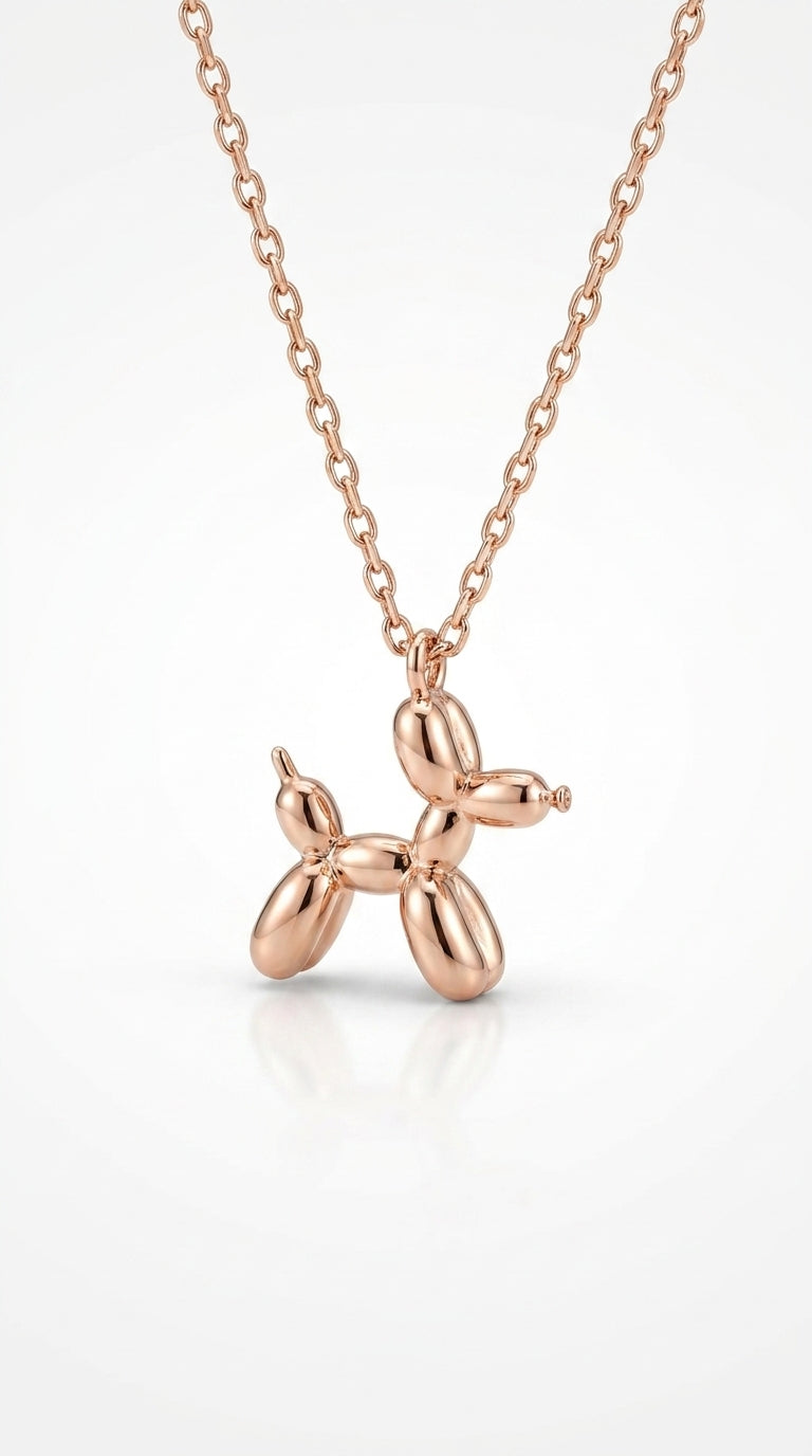 Poppy Balloon Dog Pendant Necklace