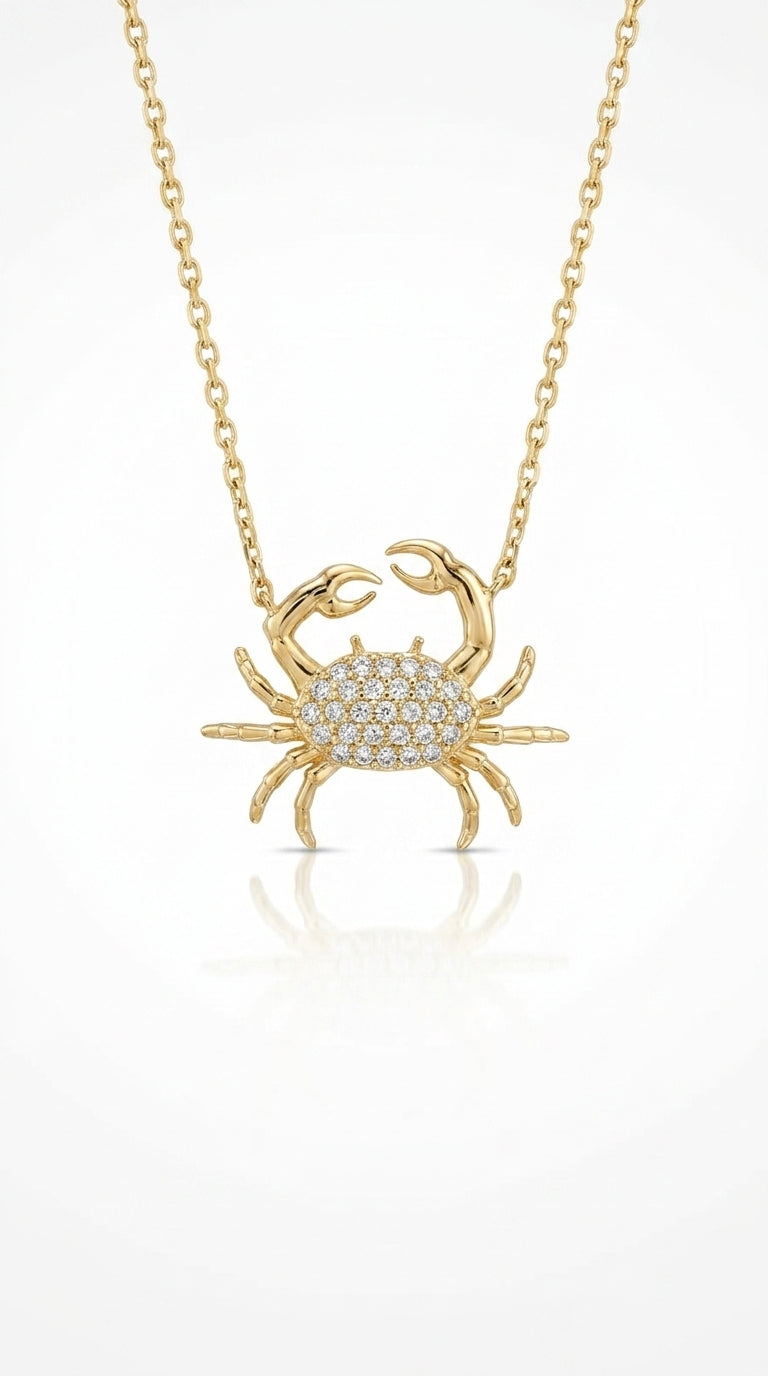 Icons of Summer Crab Pendant Necklace