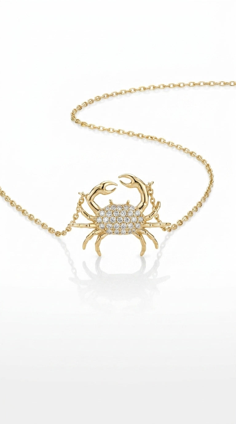 Icons of Summer Crab Pendant Necklace