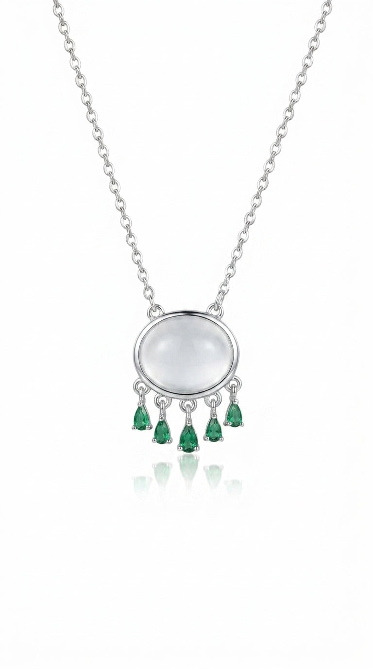 Midnight Glow Opal & Emerald Necklace