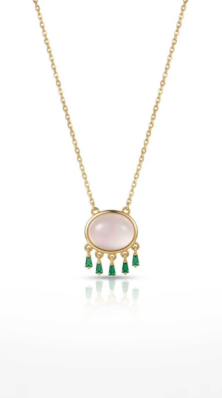 Midnight Glow Opal & Emerald Necklace