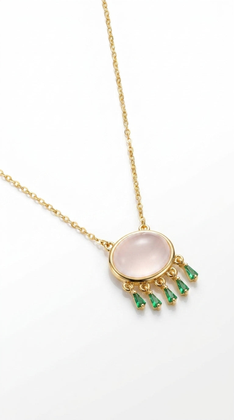 Midnight Glow Opal & Emerald Necklace