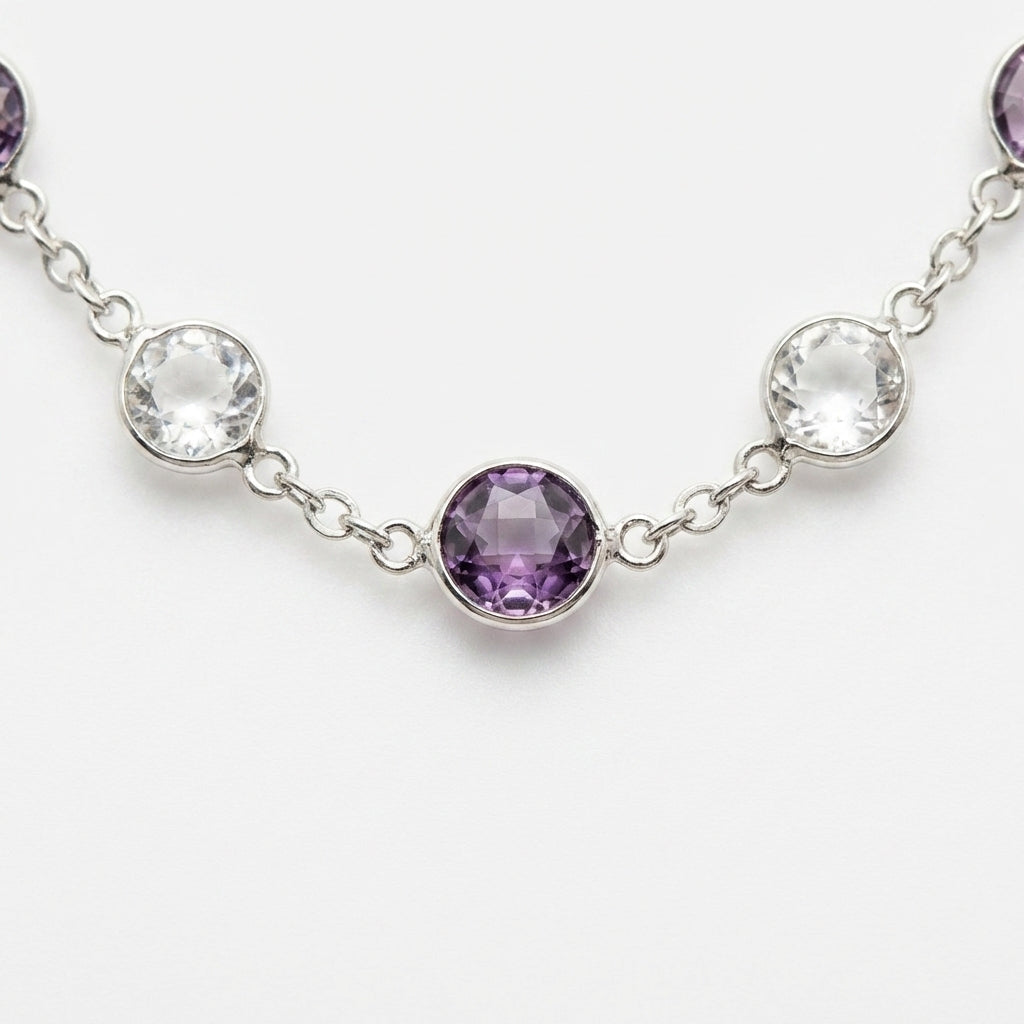 Royal Amethyst Station Necklace