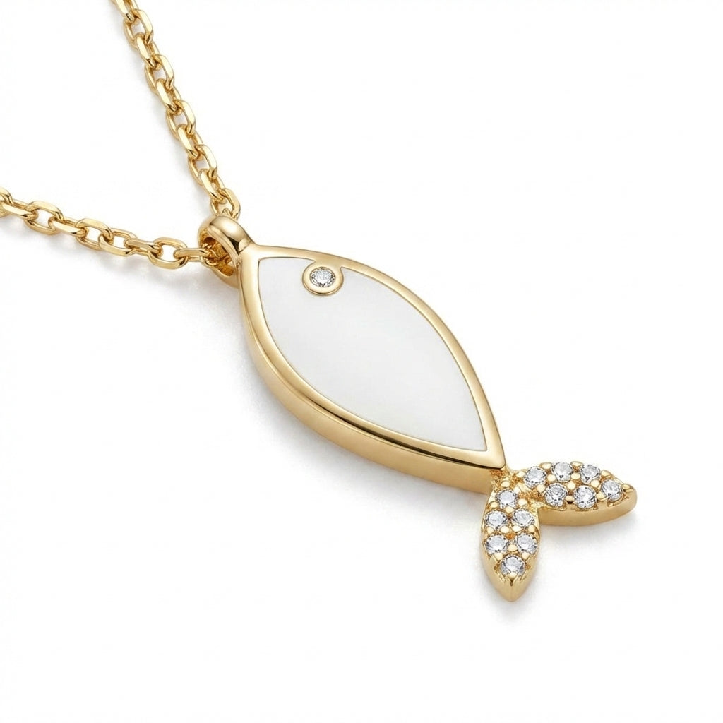 Glistening Fin Enamel Necklace