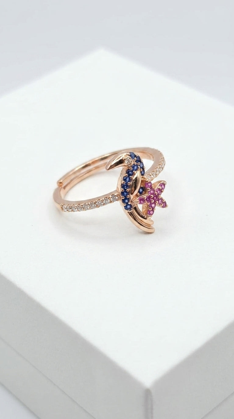 Tropischer Seestern- & Saphir-Tukan-Ring