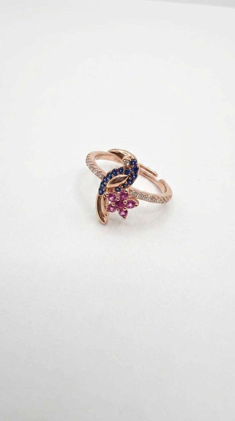Tropical Starfish & Sapphire Toucan Ring