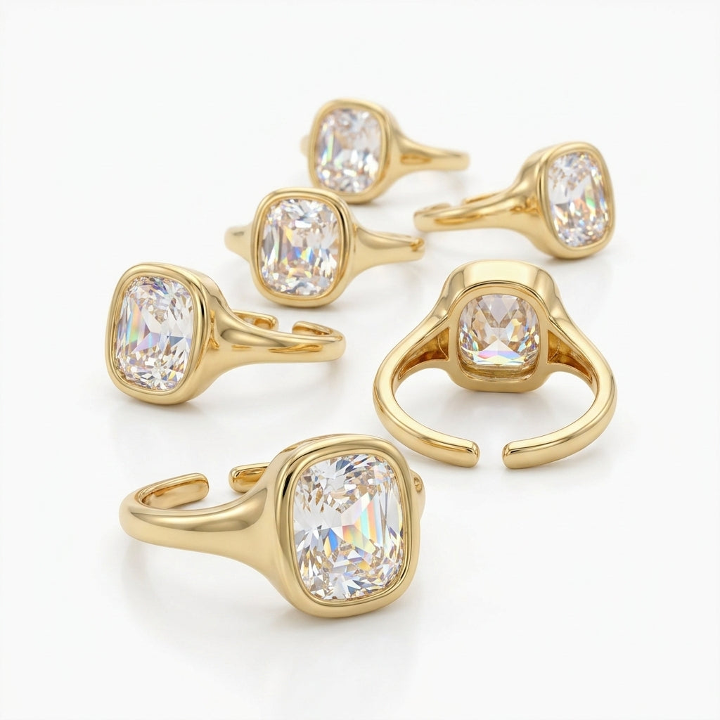 Chunky Bezel Solitaire Ring
