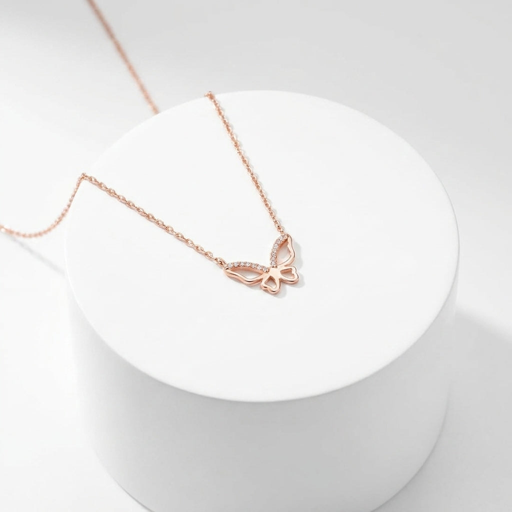 Crystal Wing Butterfly Necklace