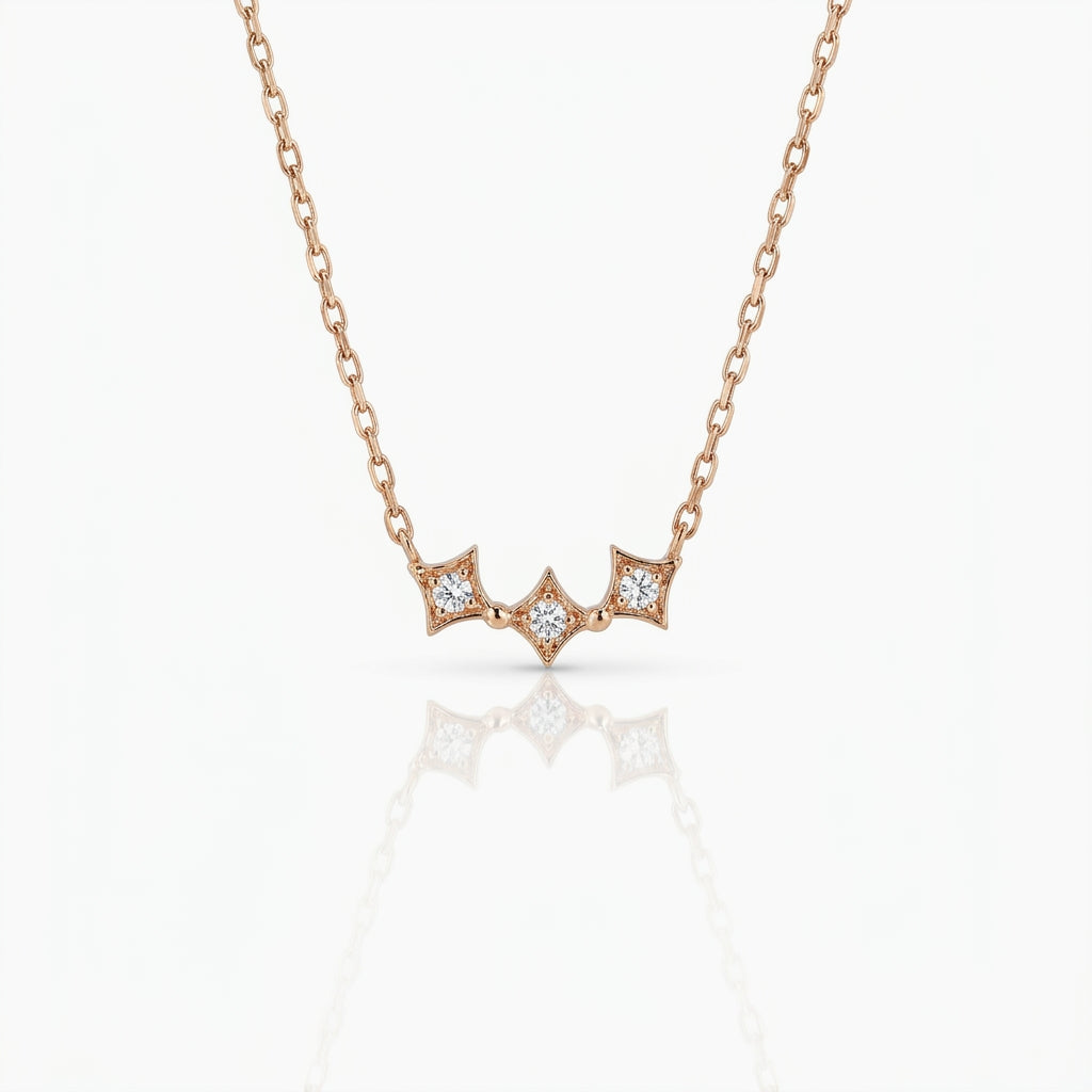 Triple Starburst Pendant Necklace