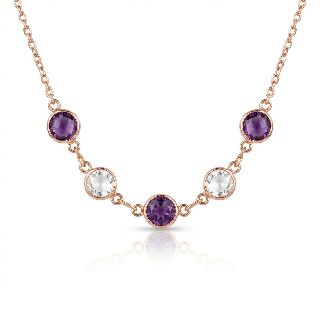 Royal Amethyst Station Necklace