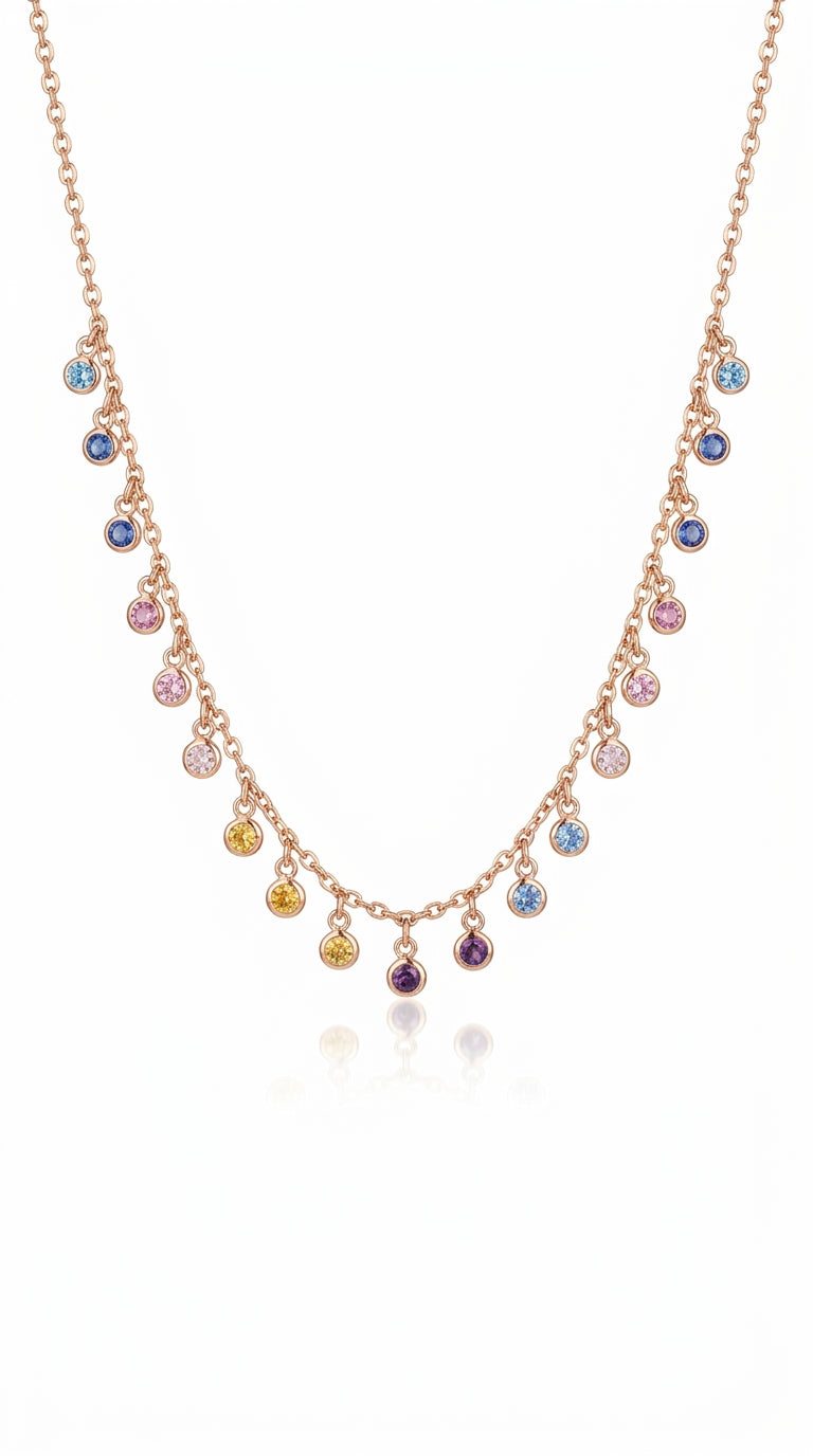 Spectrum Bloom Droplet Necklace