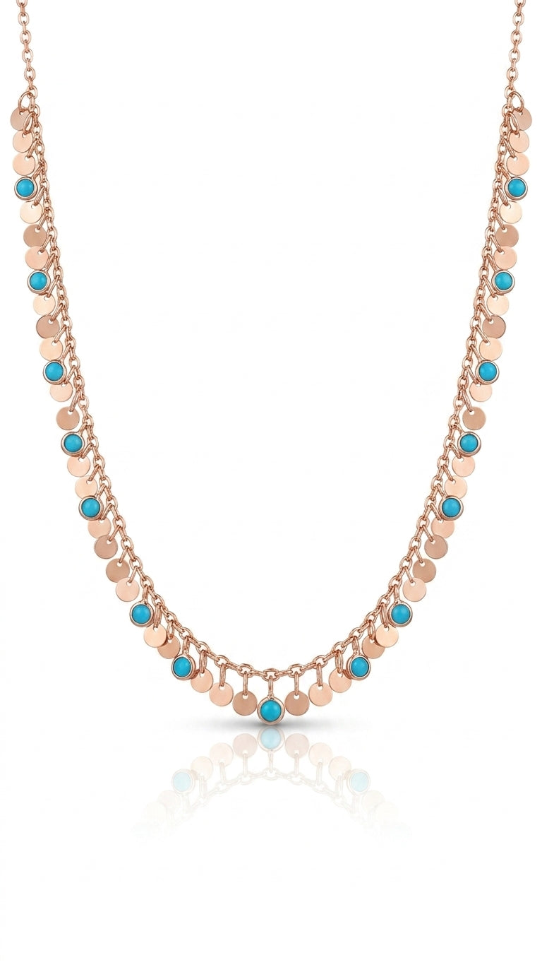 Radiant Azure Coin Aura Necklace