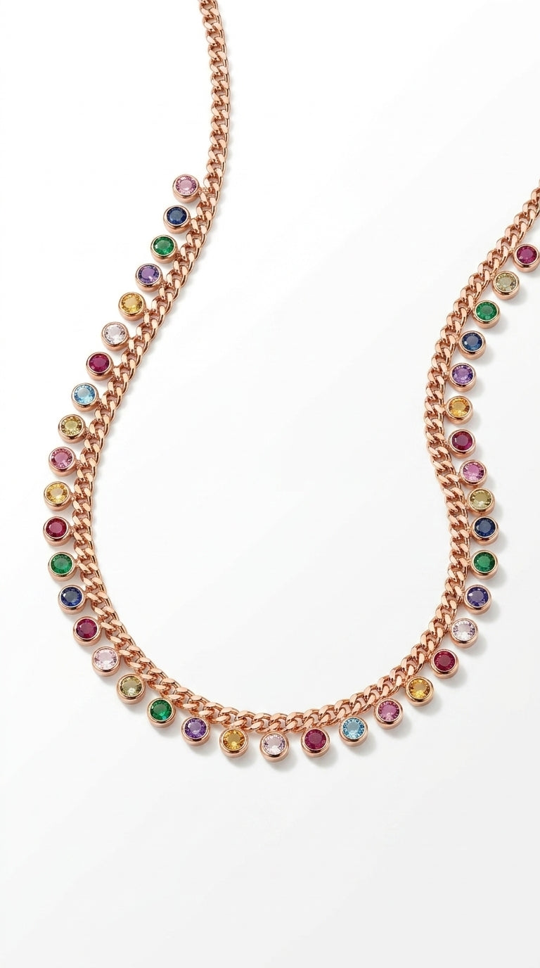 Radiant Prism Curb Cascade Necklace