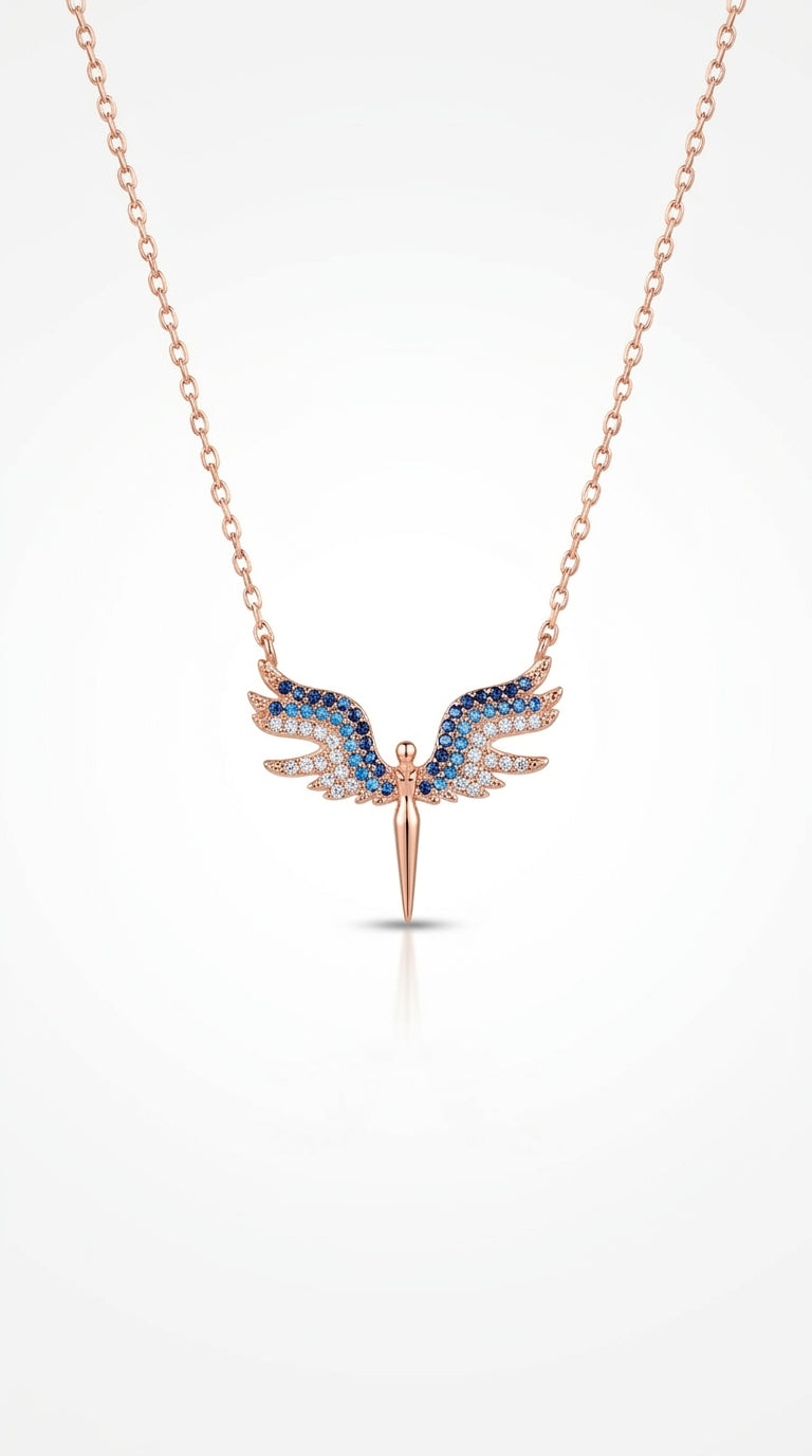 Radiant Sky Wing Silver Necklace