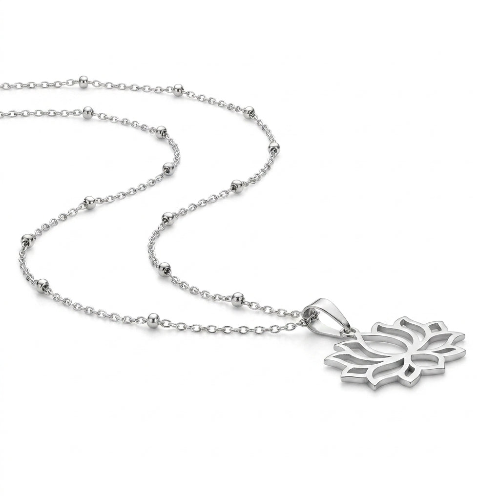 Golden Lotus Pendant Necklace