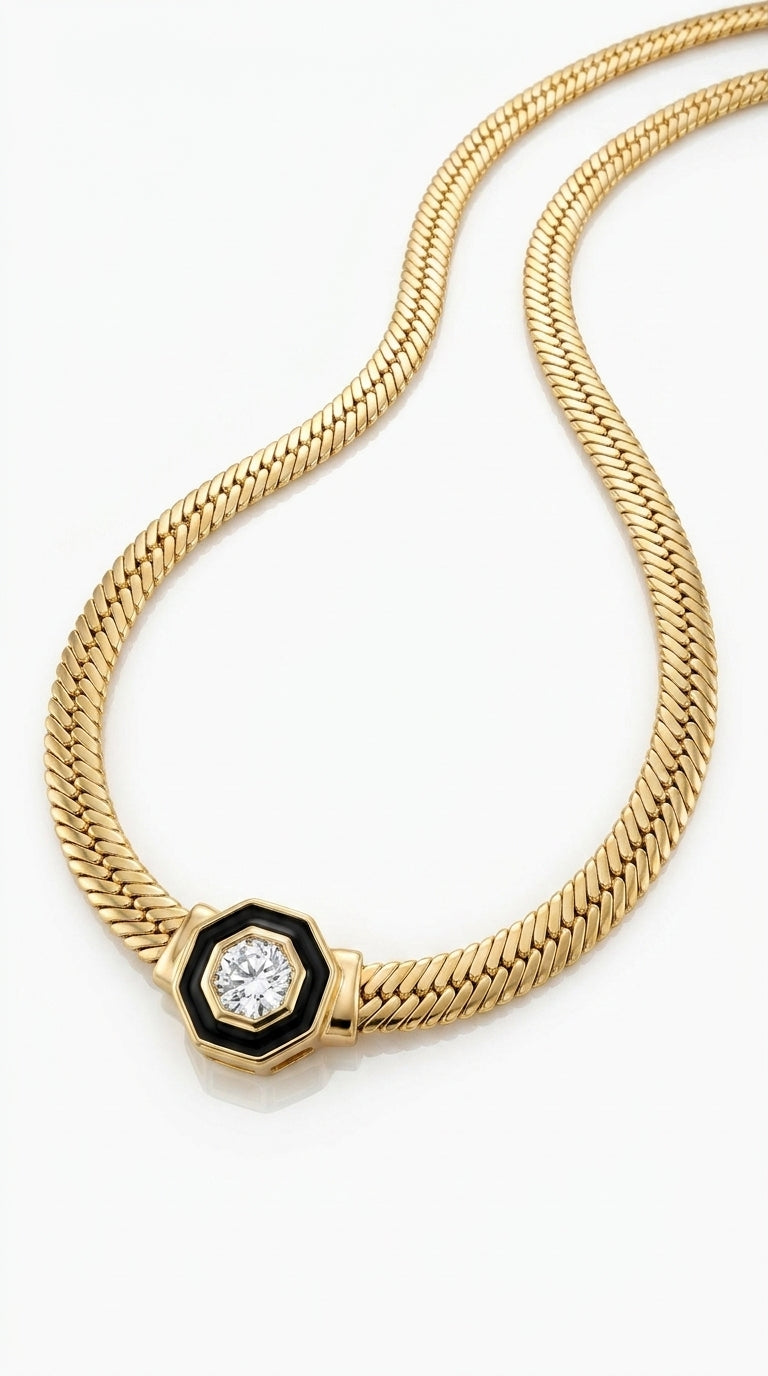 Radiant Personalized Onyx Hex Aura Necklace
