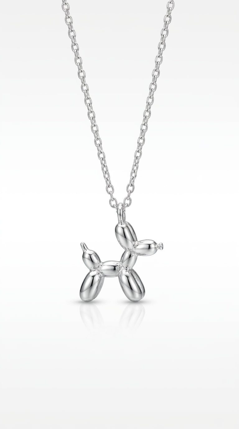 Poppy Balloon Dog Pendant Necklace