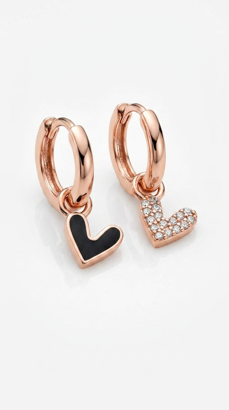 Dual Love Huggie Earrings
