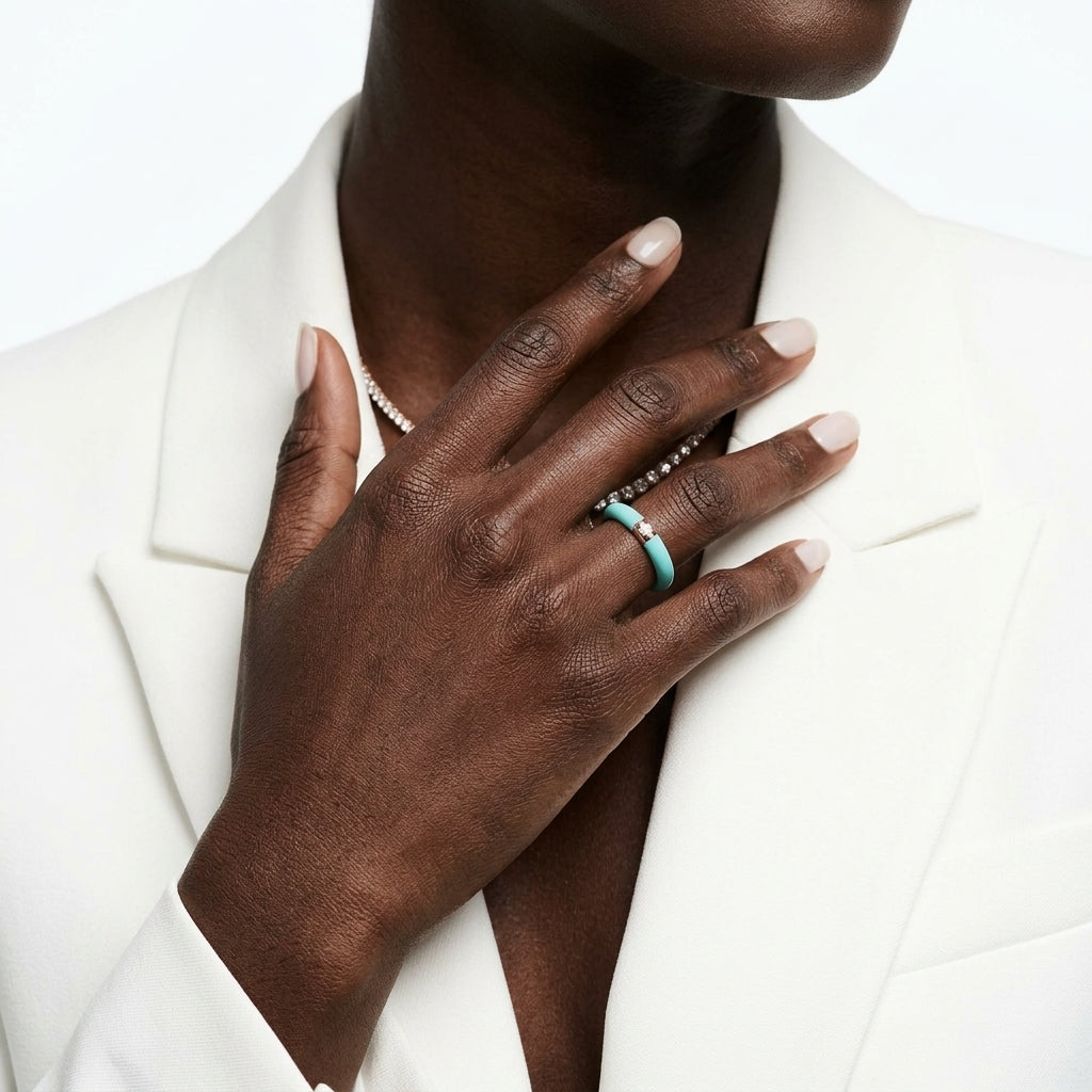 Mint Whisper Enamel Ring