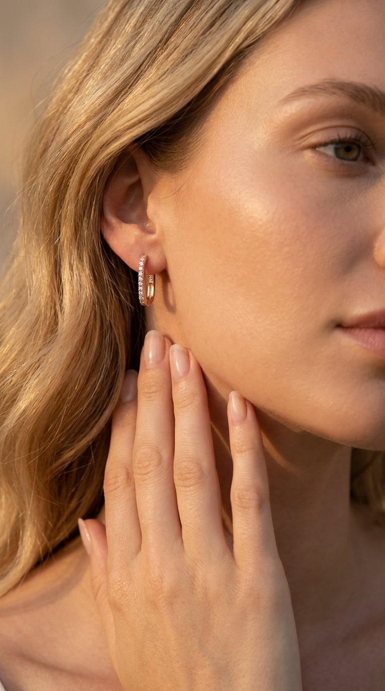 Celestial Oblong Sparkle Earrings