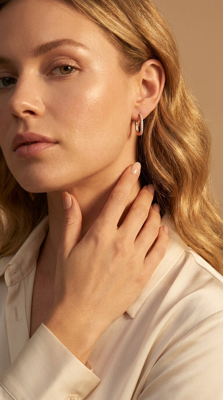 Celestial Oblong Sparkle Earrings
