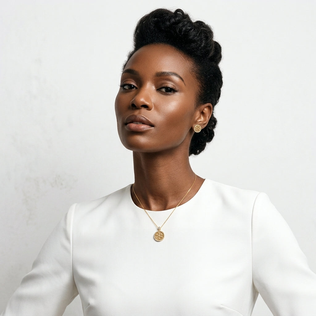 Celeste Floral Medallion Necklace