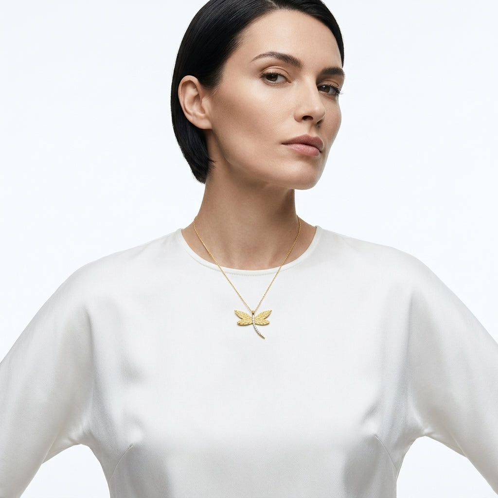 The Pavé Dragonfly Necklace