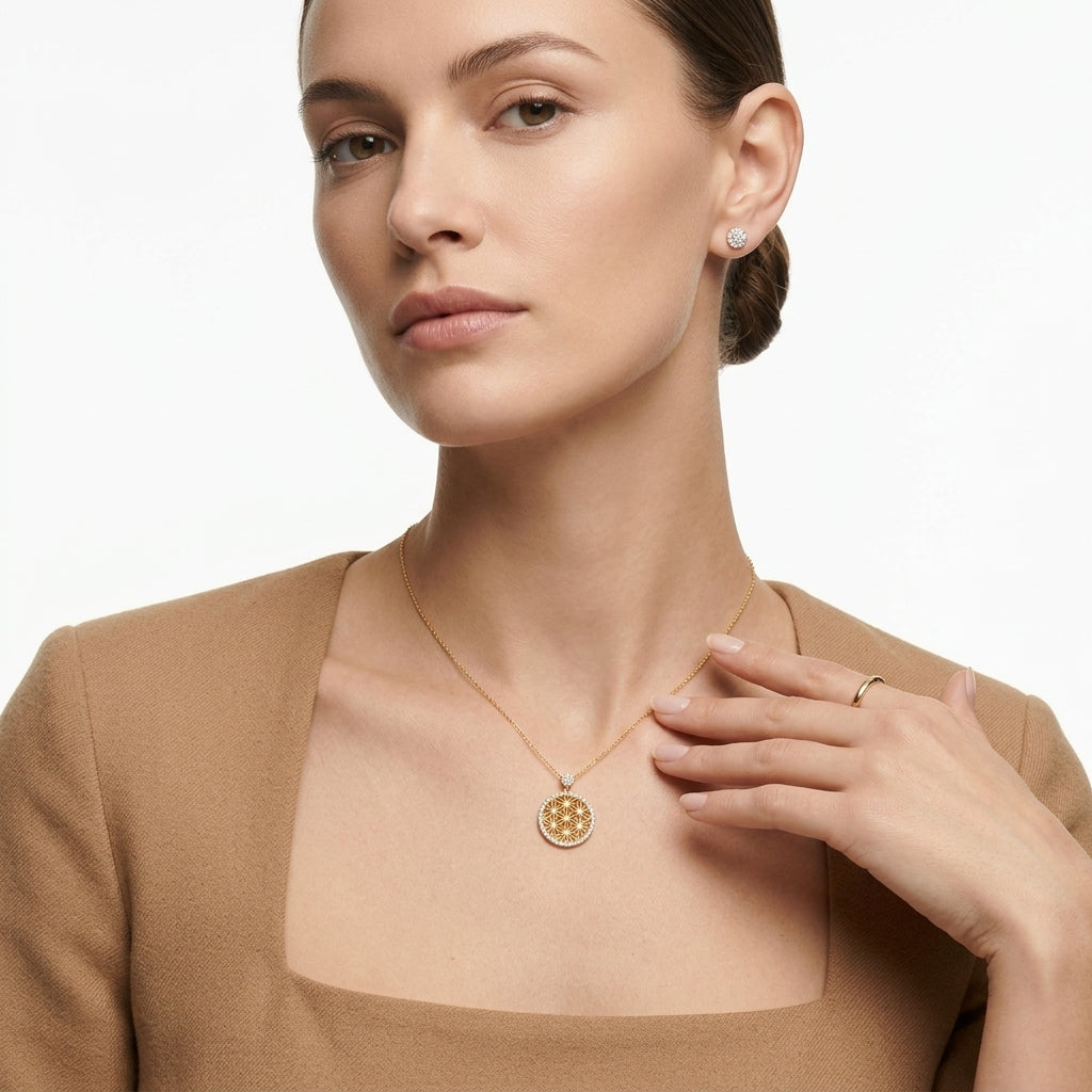 Celeste Floral Medallion Necklace