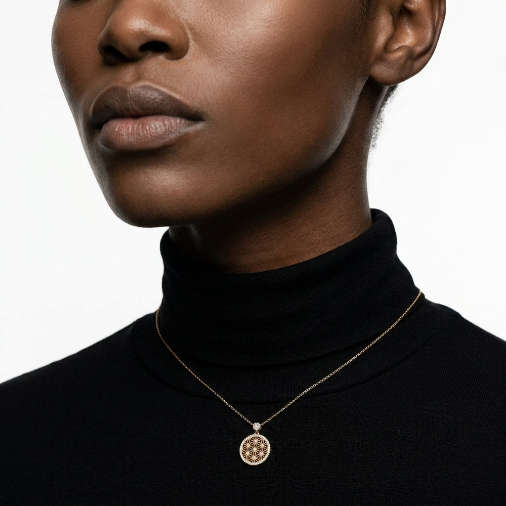 Celeste Floral Medallion Necklace