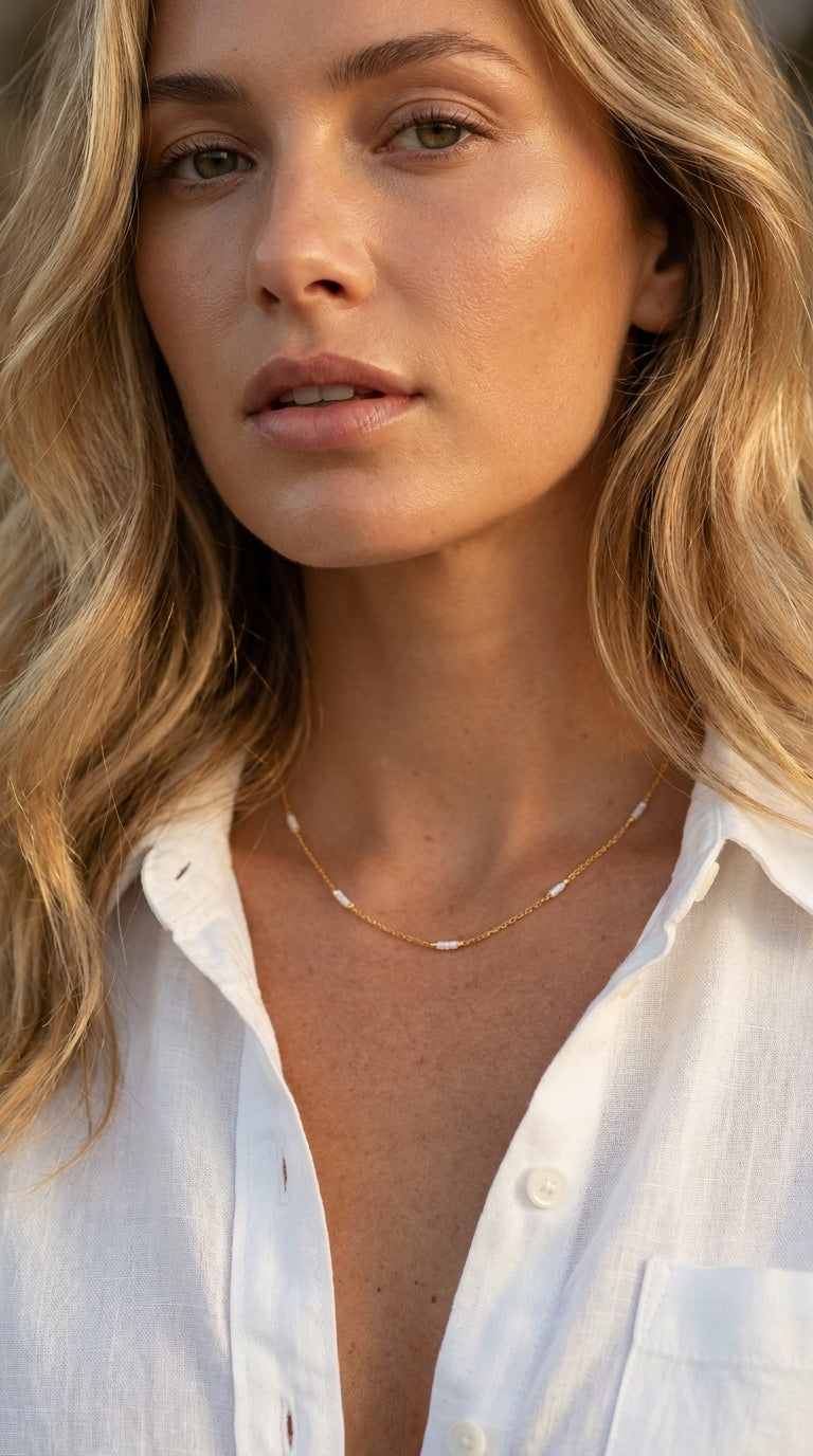 Radiant Alabaster Rhythm Necklace