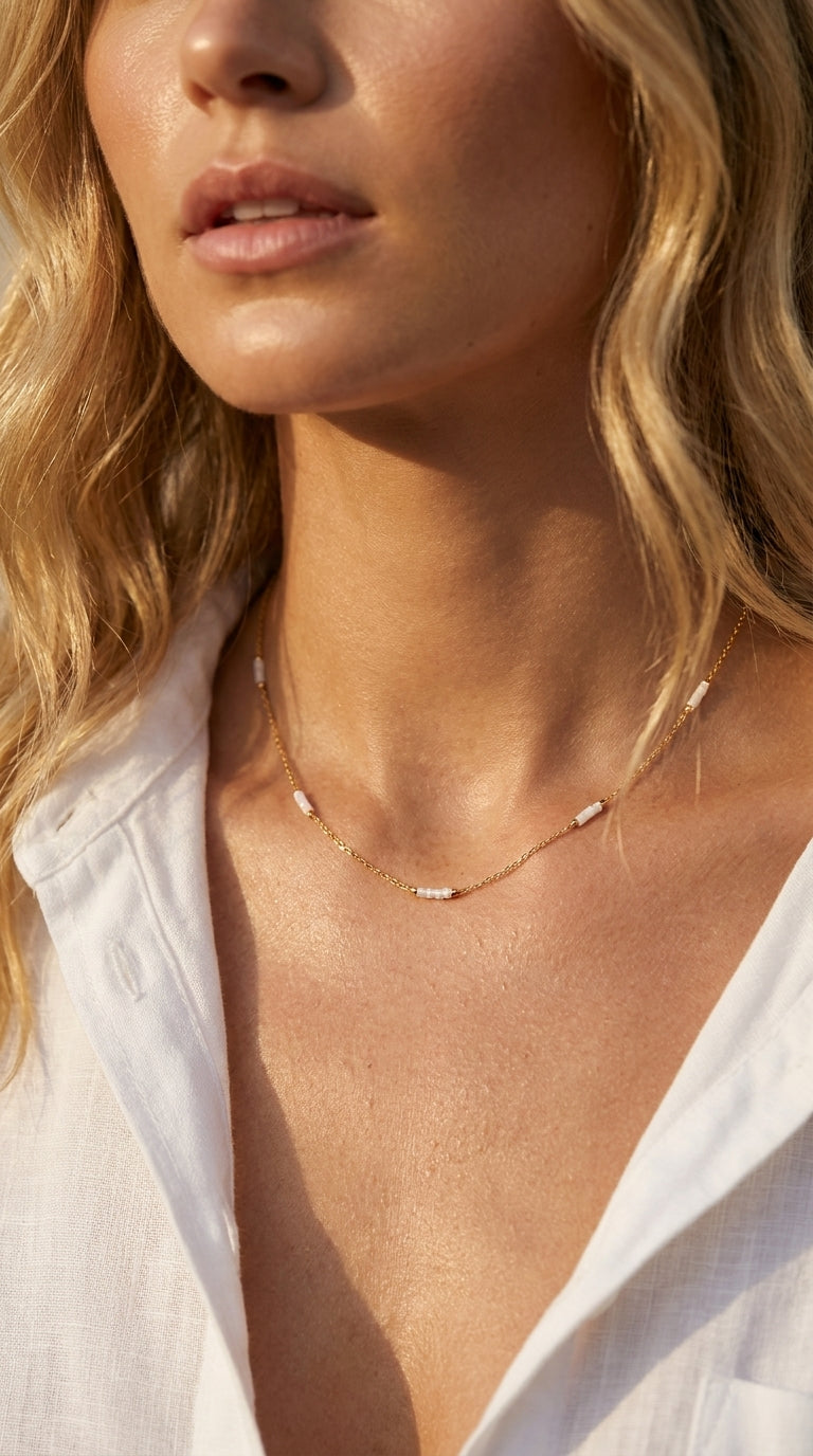 Radiant Alabaster Rhythm Necklace