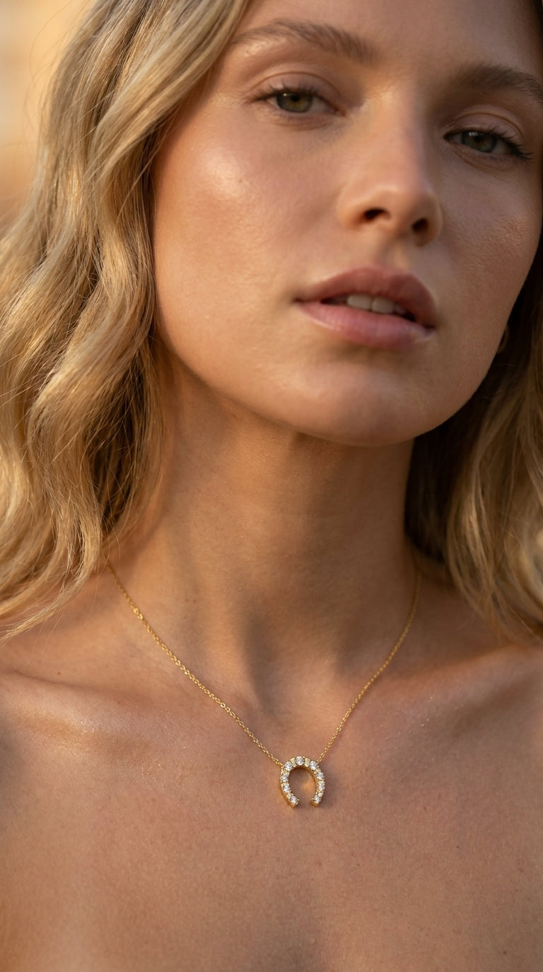 Radiant Horseshoe Glimmer Necklace